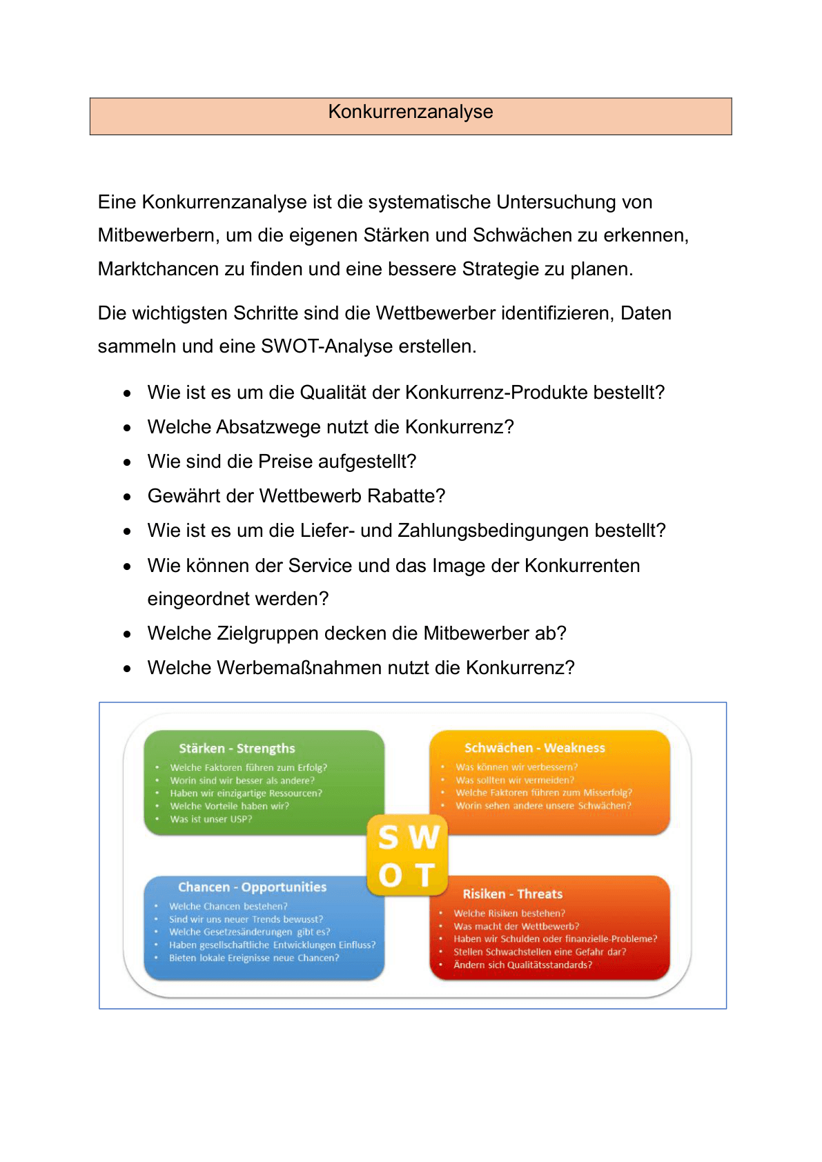 konkurrenzanalyse_swot